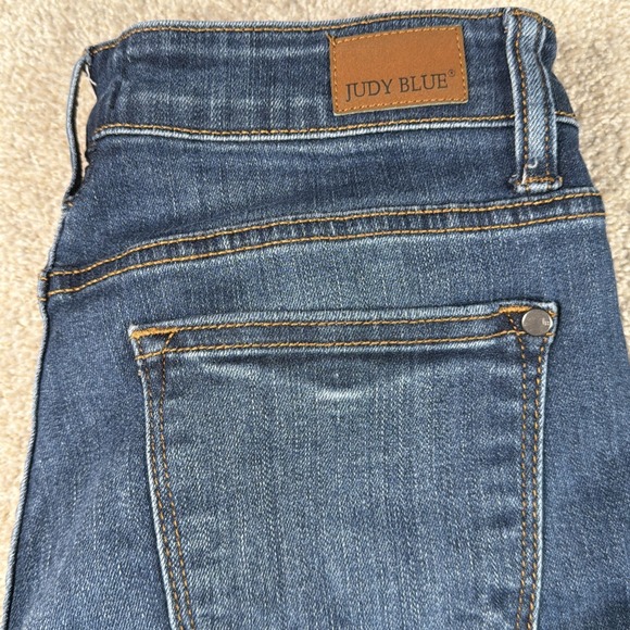 Judy Blue Capri Fit Blue Jeans Womens 9/29 (FITS 29 X 24.5) Stretch Denim - Picture 4 of 12